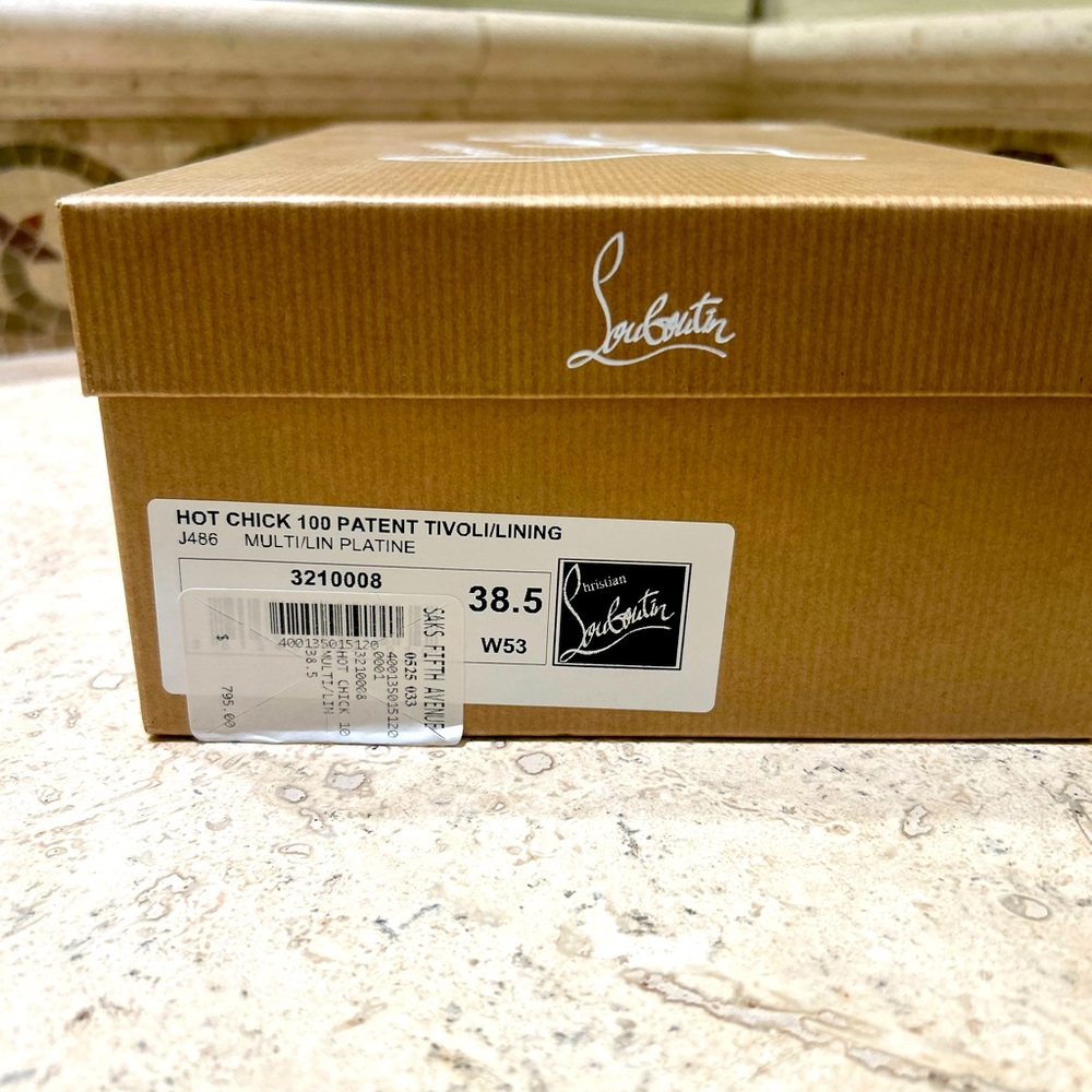 Brand new never been worn! Louboutin!!super fun Hot Chick 100 patent Tivol